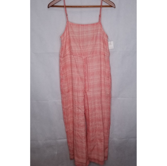 NWT Urban Outfitters Wide Leg Plaid Gauze Jumpsuit - Picture 4 of 5